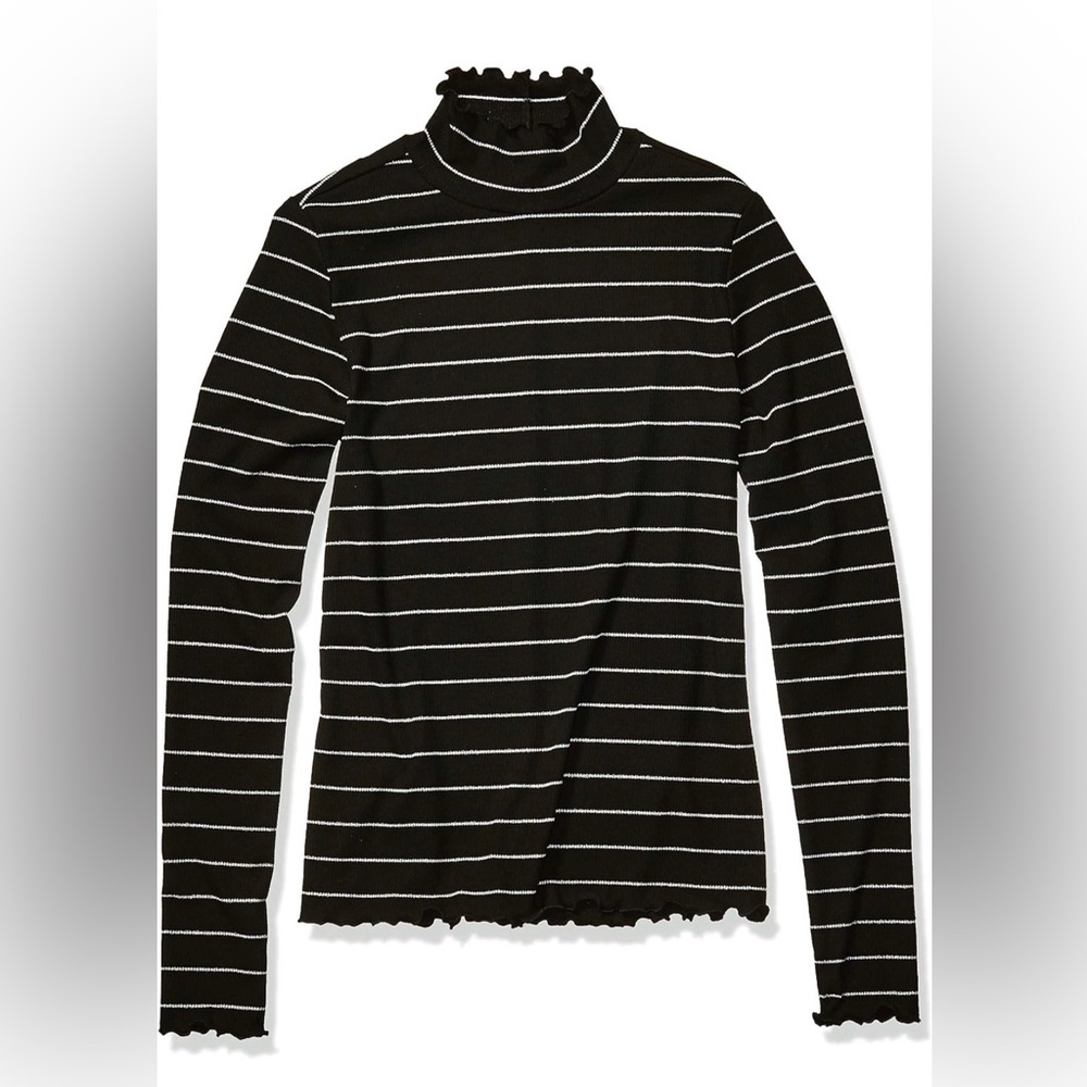 NWOT Paige Cadence Turtleneck In Black Silver, S - Picture 4 of 5